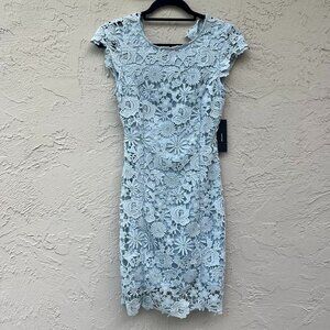 Lulus: Blue Crochet Dress